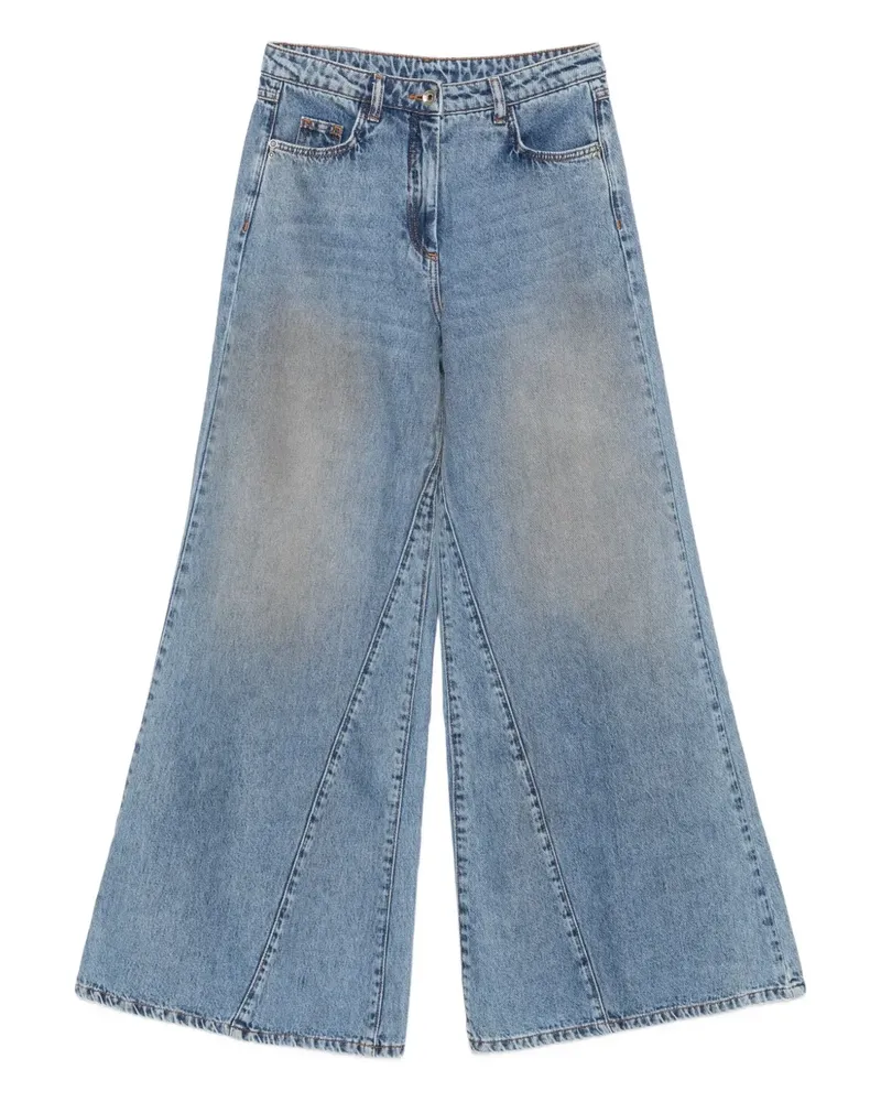 Patrizia Pepe Tief sitzende Wide-Leg-Jeans - Blau Blau