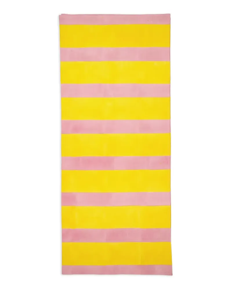 Les-Ottomans Gestreifte Tischdecke mit Blockmuster - Gelb Gelb