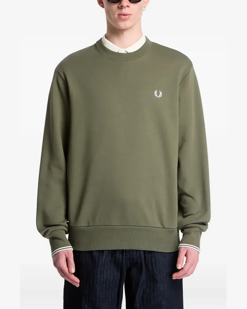 Fred Perry logo-embroidered crew-neck sweater - Grün Grün