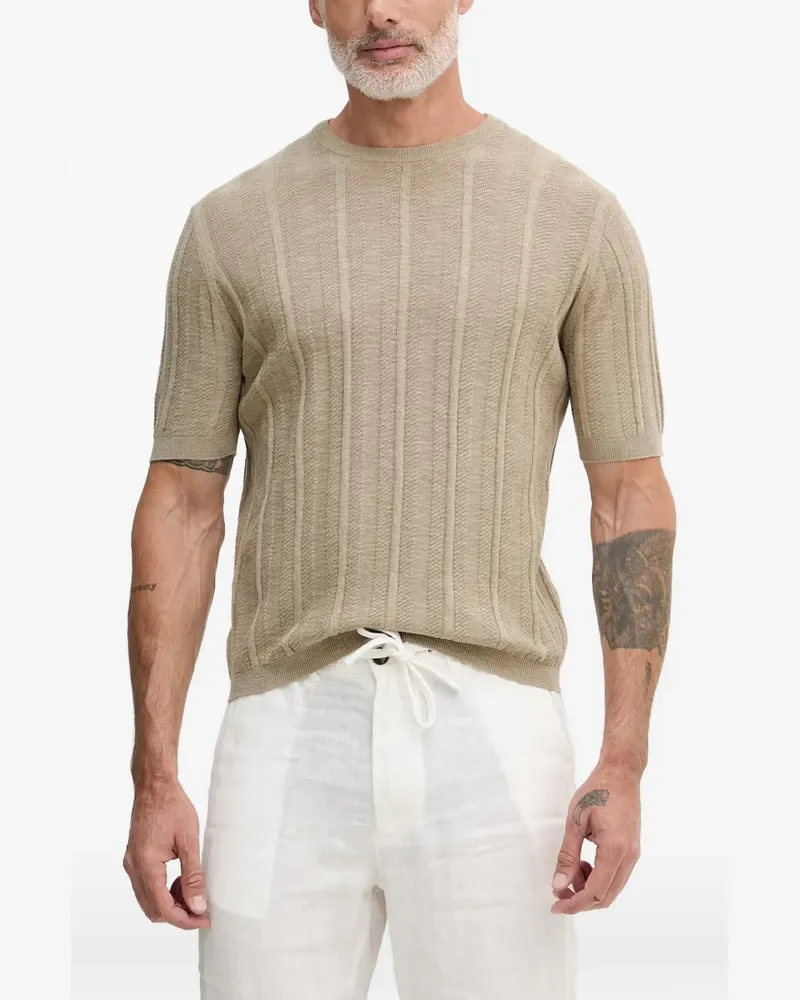 Benetton T-Shirt aus geripptem Strick - Nude Nude