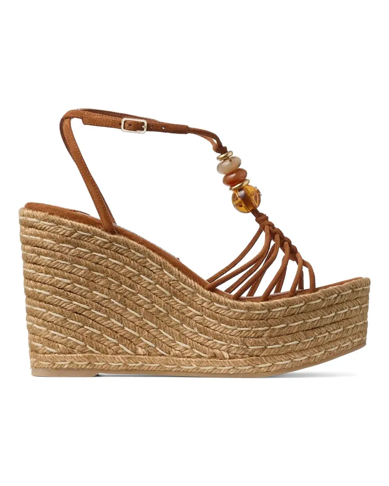 Jimmy Choo Lemi Espadrilles mit Perlen - Braun Braun