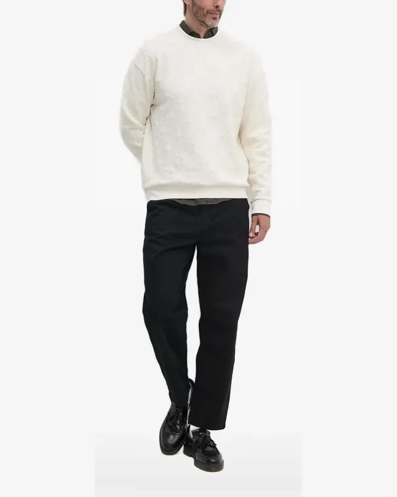 JOOP! Pullover mit eingeprägtem Blumenmuster - Weiß Weiß