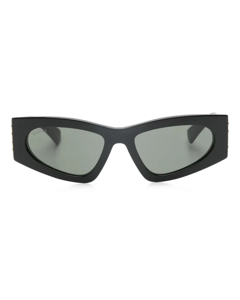 Gucci Sonnenbrille mit Logo - Schwarz Schwarz
