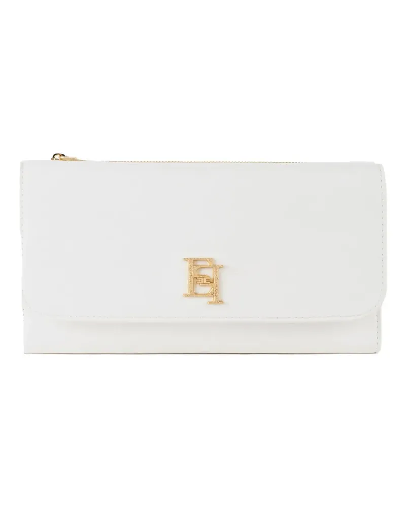 Elisabetta Franchi Portemonnaie mit Logo-Schild - Weiß Weiß