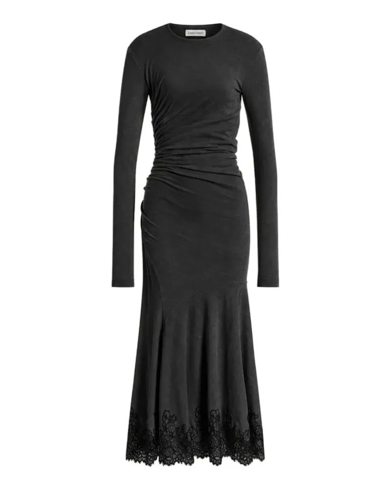 Alberta Ferretti Kleid mit Spitzenbesatz - Grau Grau