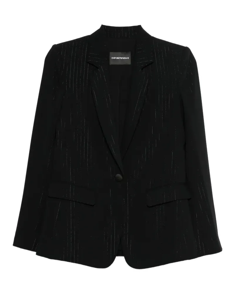 Emporio Armani striped single-breasted jacket - Schwarz Schwarz