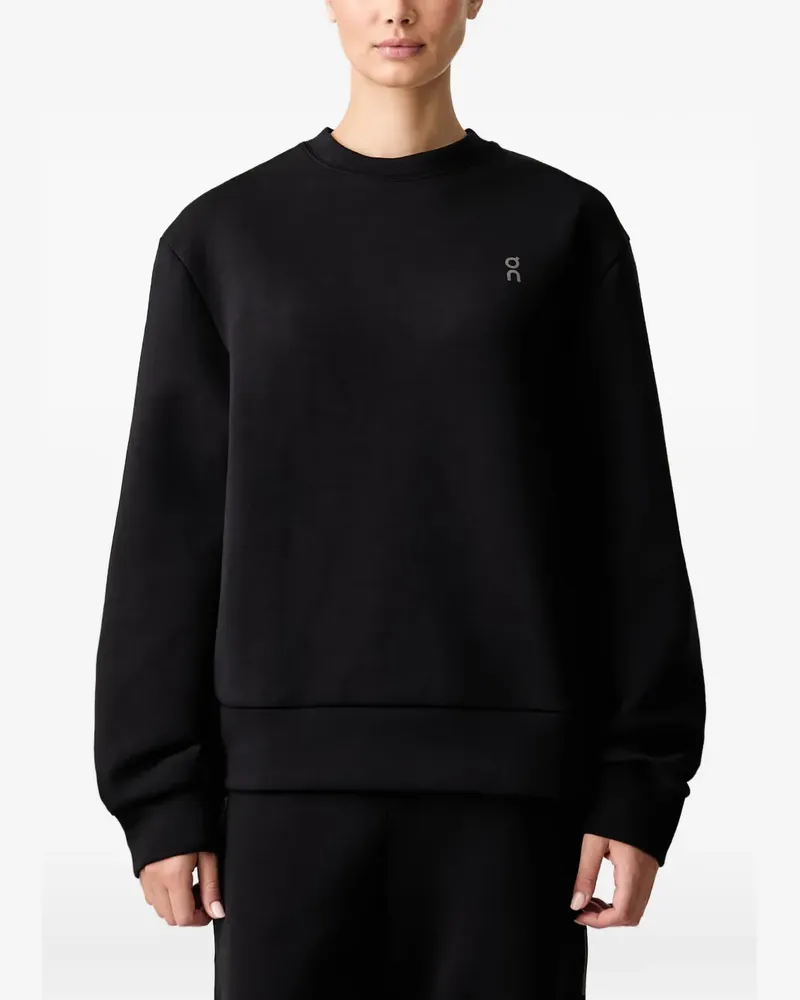 ON logo-print raglan-sleeve sweater - Schwarz Schwarz