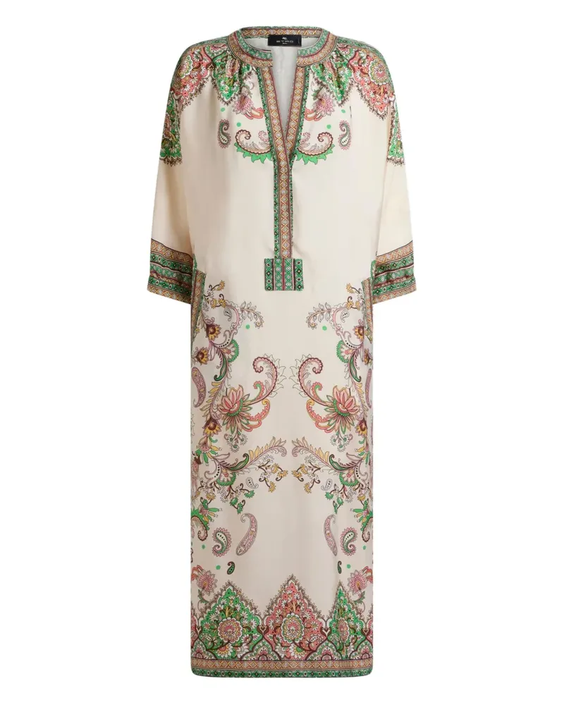 Etro Midikleid mit Paisley-Print - Nude Nude
