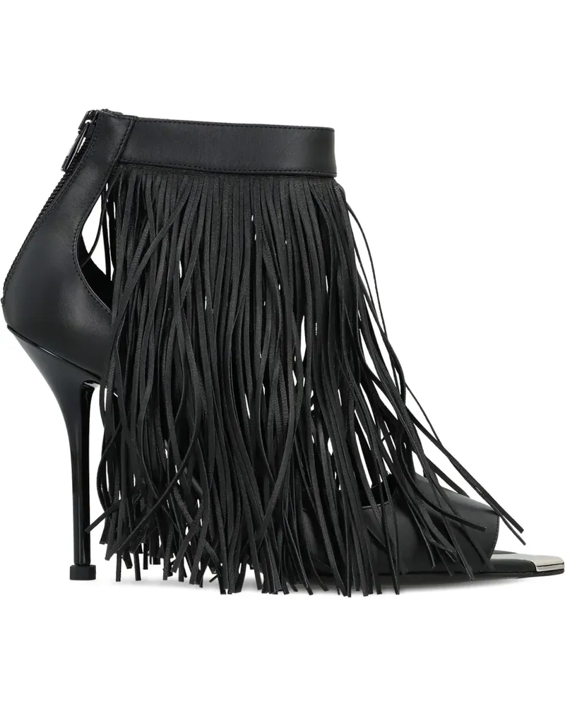 Alexander McQueen Sandalen mit Fransen, 100mm - Schwarz Schwarz