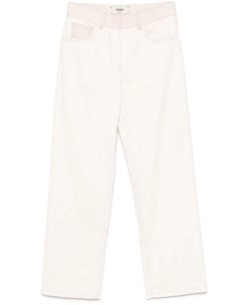 Fendi Jeans mit FF - Weiß Weiß