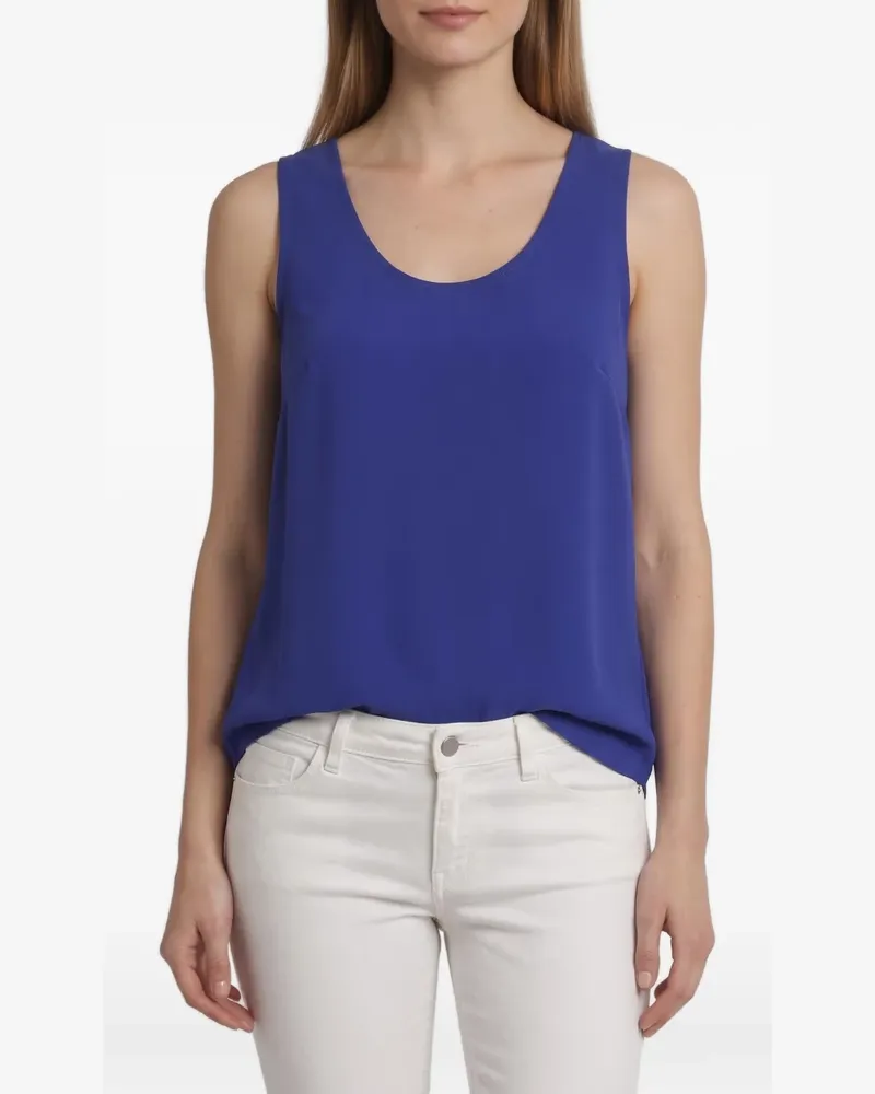 P.A.R.O.S.H. Kreppbluse mit U-Ausschnitt - Blau Blau