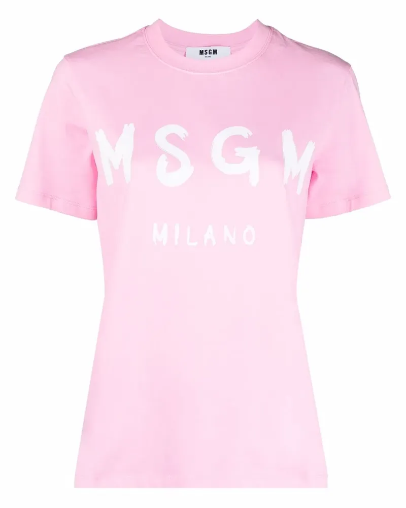 MSGM T-Shirt mit Logo-Print - Rosa Rosa