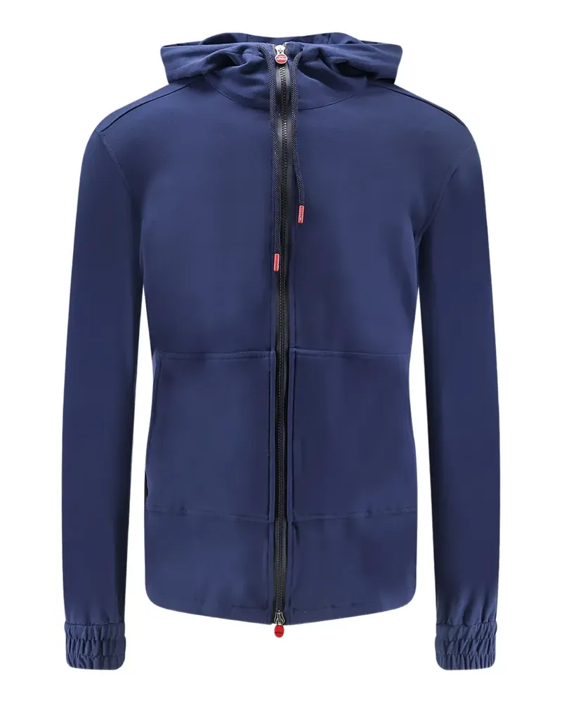Kiton drawstring-hood zip-up hoodie - Blau Blau
