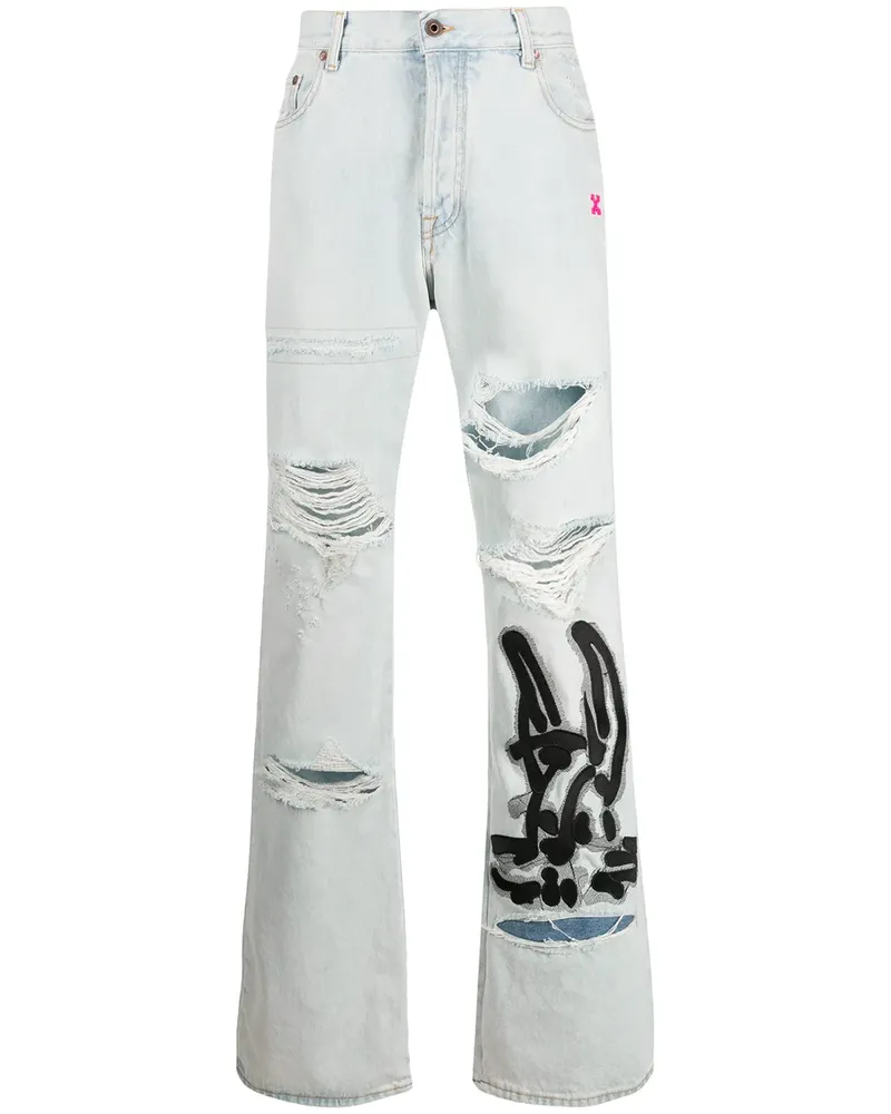 OFF-WHITE Jeans mit Bleached-Effekt - Blau Blau
