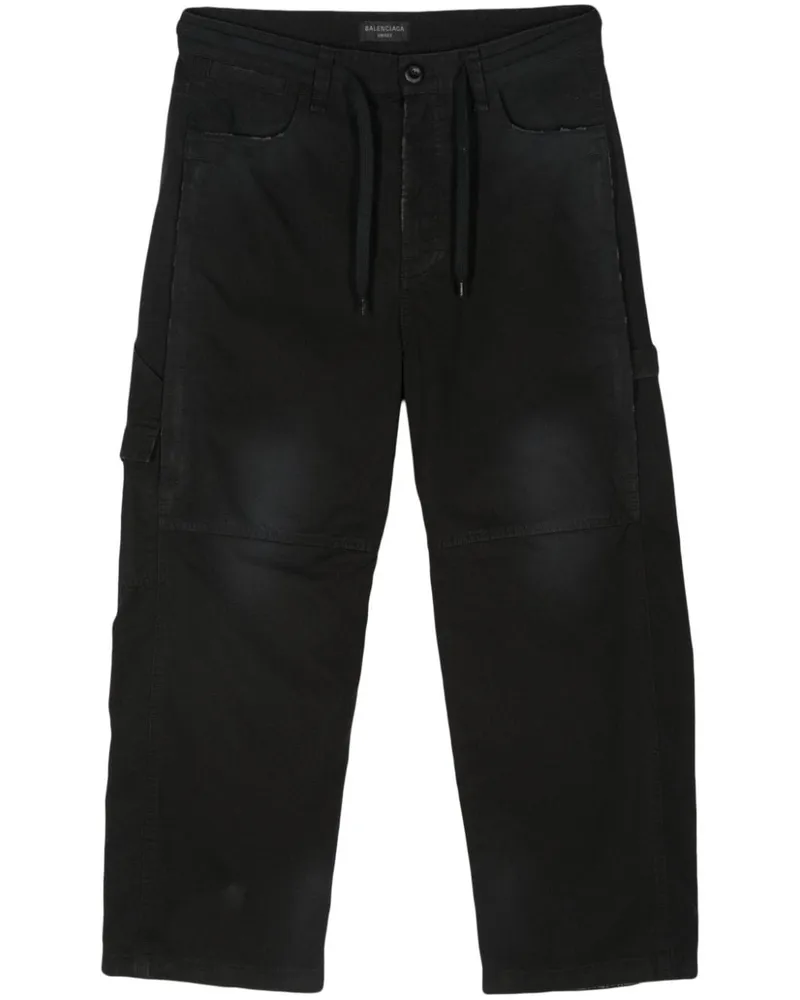 Balenciaga Cropped-Cargohose aus Baumwolle - Schwarz Schwarz