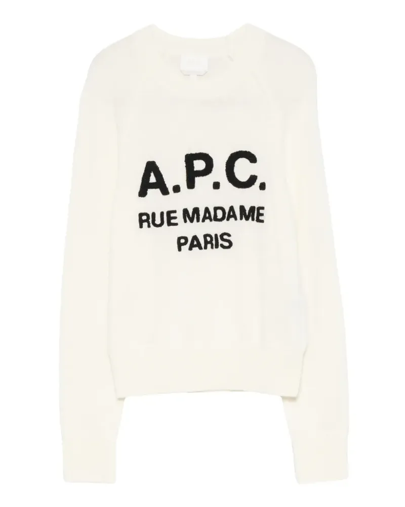 A.P.C. Alissa logo-print raglan-sleeve sweater - Weiß Weiß