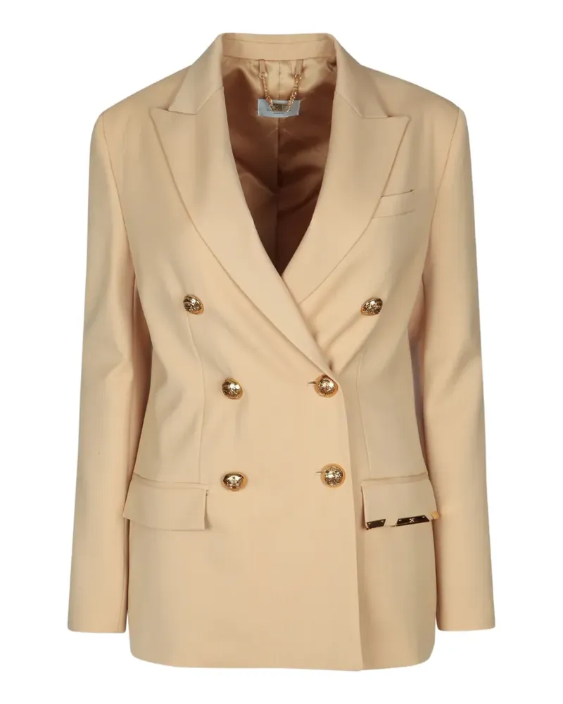 Elisabetta Franchi Doppelreihiger Blazer - Nude Nude