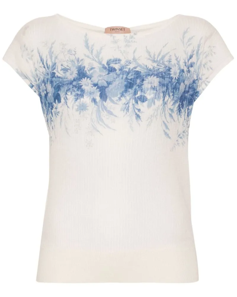 Twin-Set Oberteil mit n-Print - Weiß Weiß