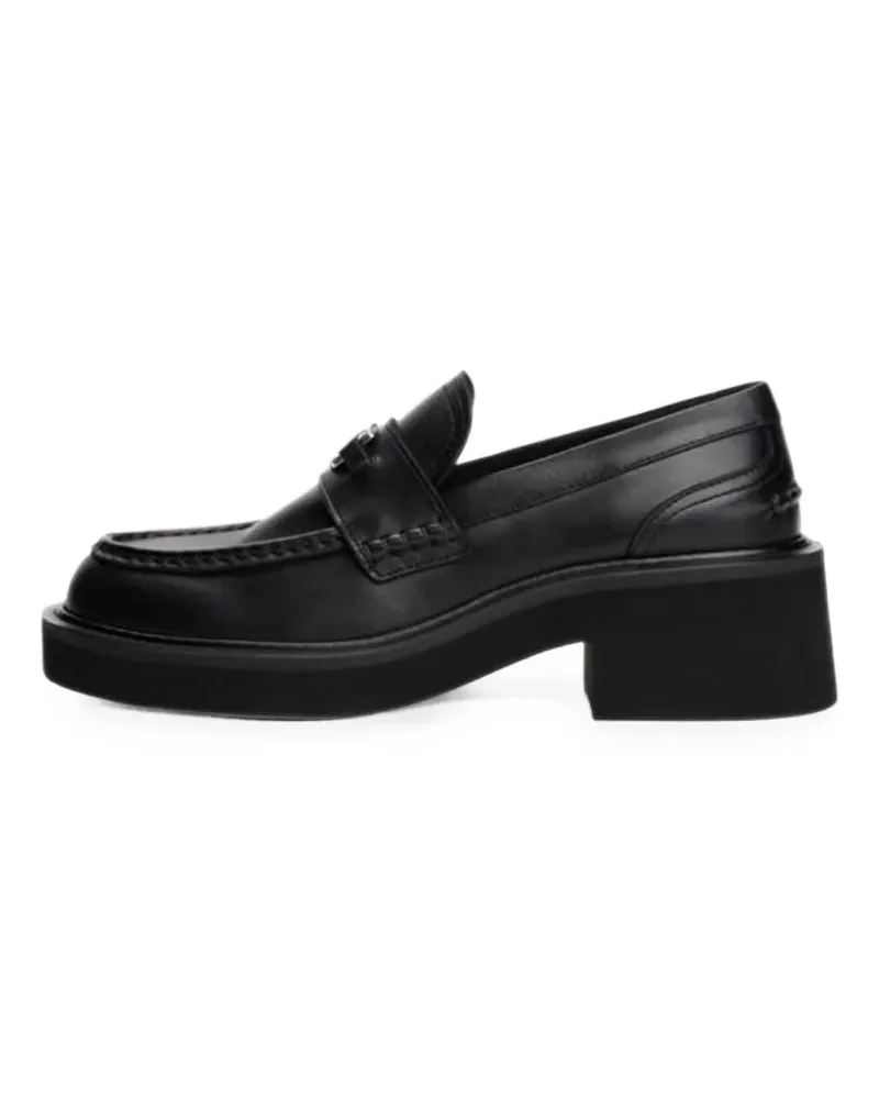 Tommy Hilfiger logo-plaque leather loafers - Schwarz Schwarz