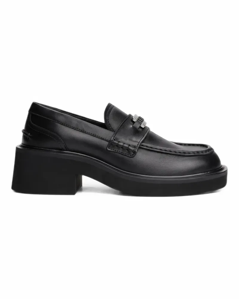 Tommy Hilfiger logo-plaque leather loafers - Schwarz Schwarz