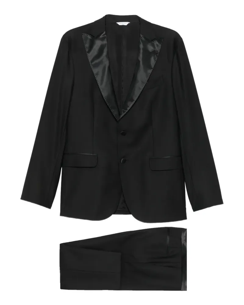 Boglioli satin-trim peak-lapel suit - Schwarz Schwarz