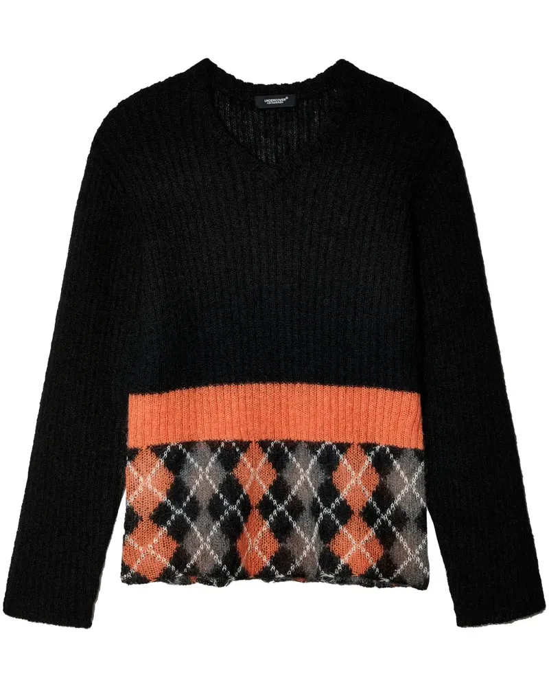Undercover Geometrisch gemusterter Pullover - Schwarz Schwarz