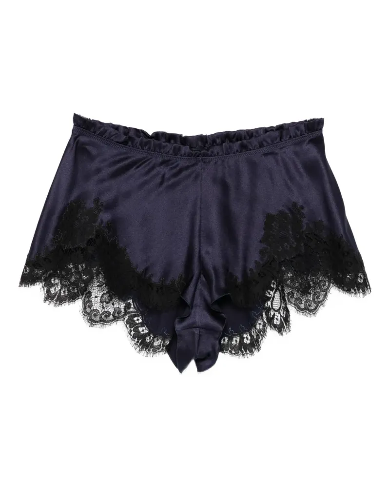Carine Gilson Pyjama-Shorts mit Spitzendetail - Blau Blau