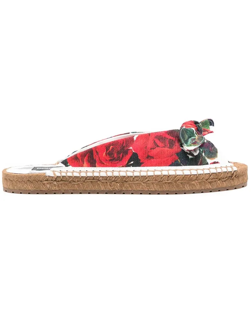 Dolce & Gabbana Espadrilles mit Blumen-Print - Weiß Weiß