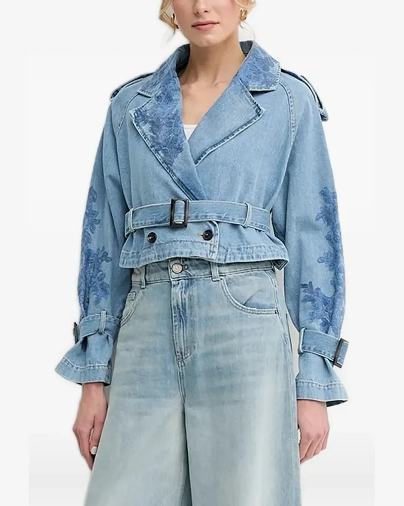 Ermanno Scervino Bestickte Jeansjacke - Blau Blau