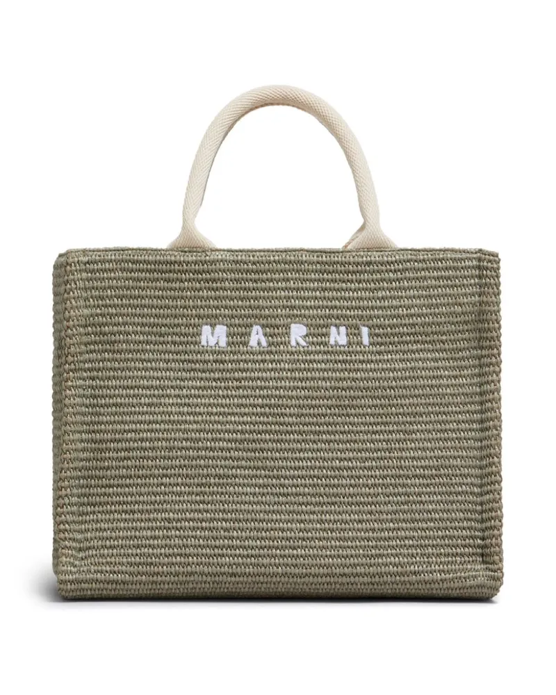 Marni Shopper aus Bast - Grün Grün