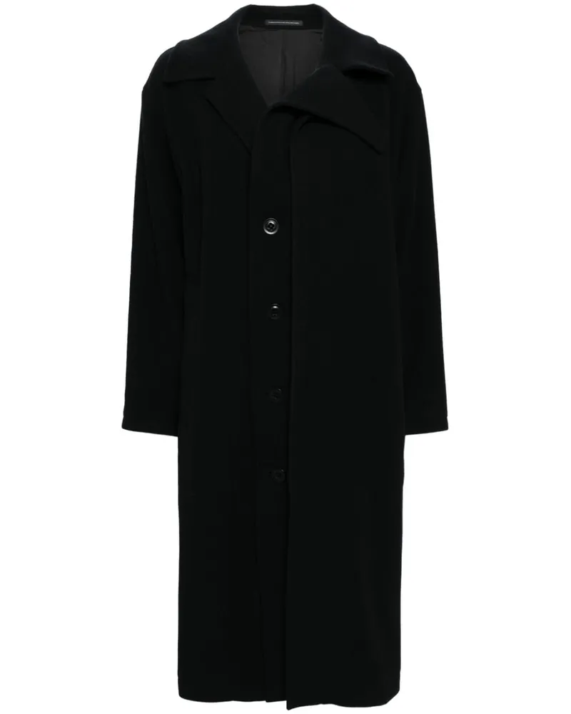 Yohji Yamamoto Einreihiger Mantel - Schwarz Schwarz