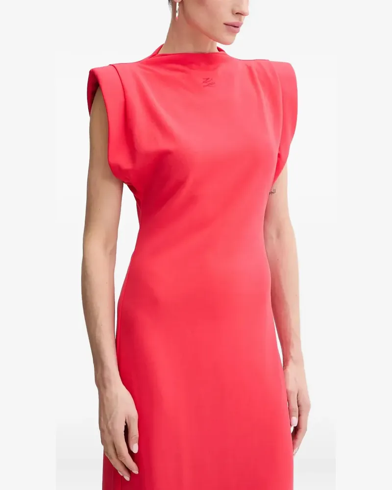 Karl Lagerfeld Midikleid mit Schulterpolstern - Rot Rot