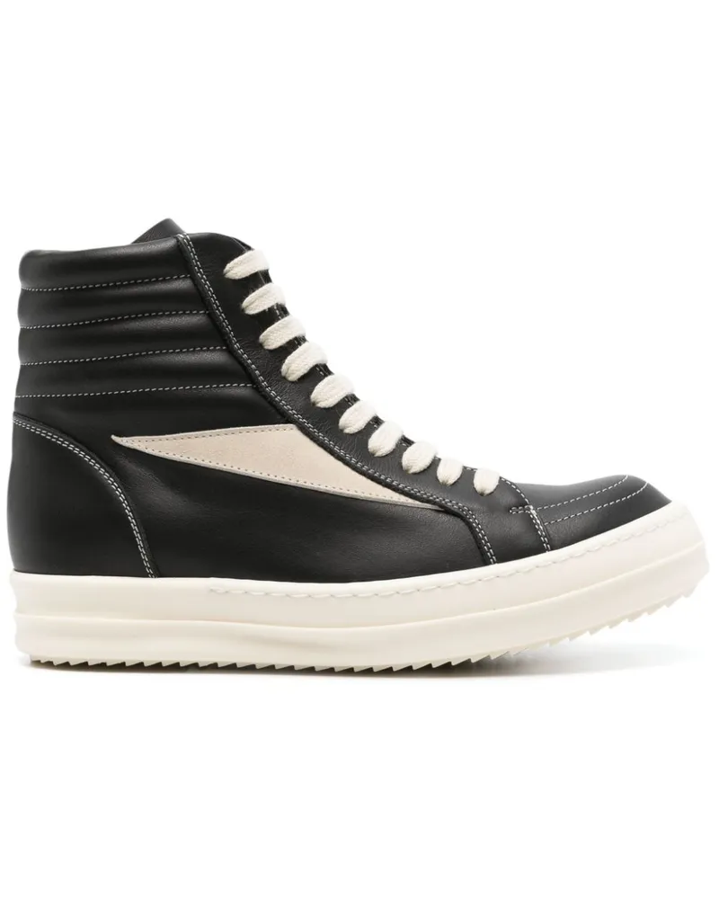 Rick Owens High-Top-Sneakers aus Leder - Schwarz Schwarz