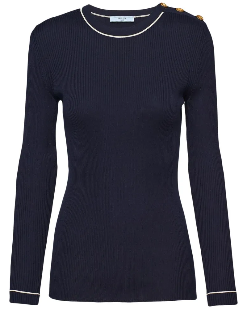 Prada Pullover mit Deko-Knöpfen - Blau Blau