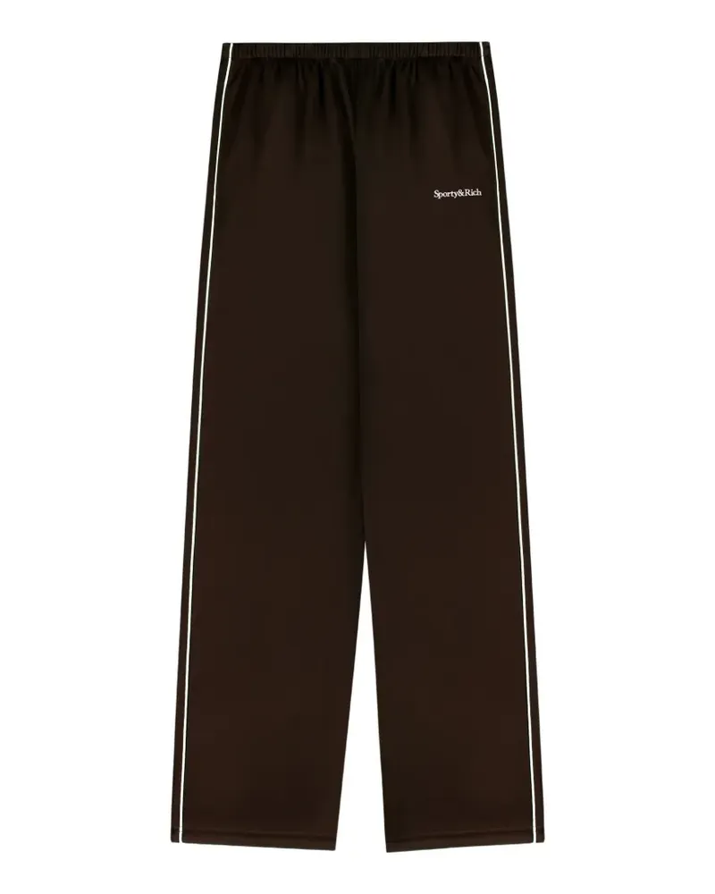 SPORTY & RICH serif-logo side-stripe track pants - Braun Braun