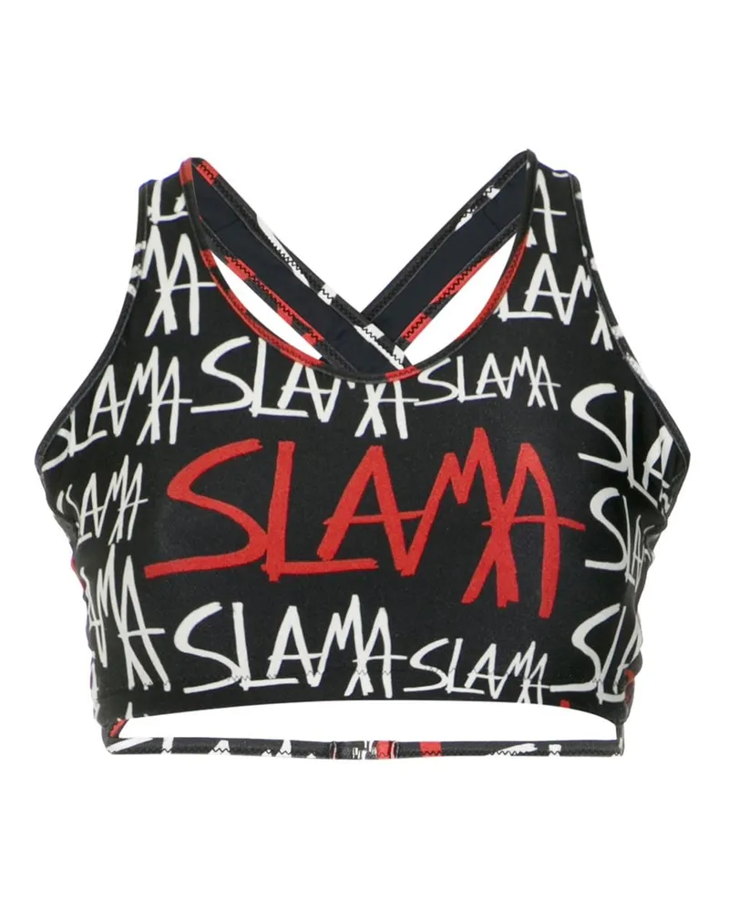 Amir Slama Bikinioberteil mit Logo-Print - Schwarz Schwarz