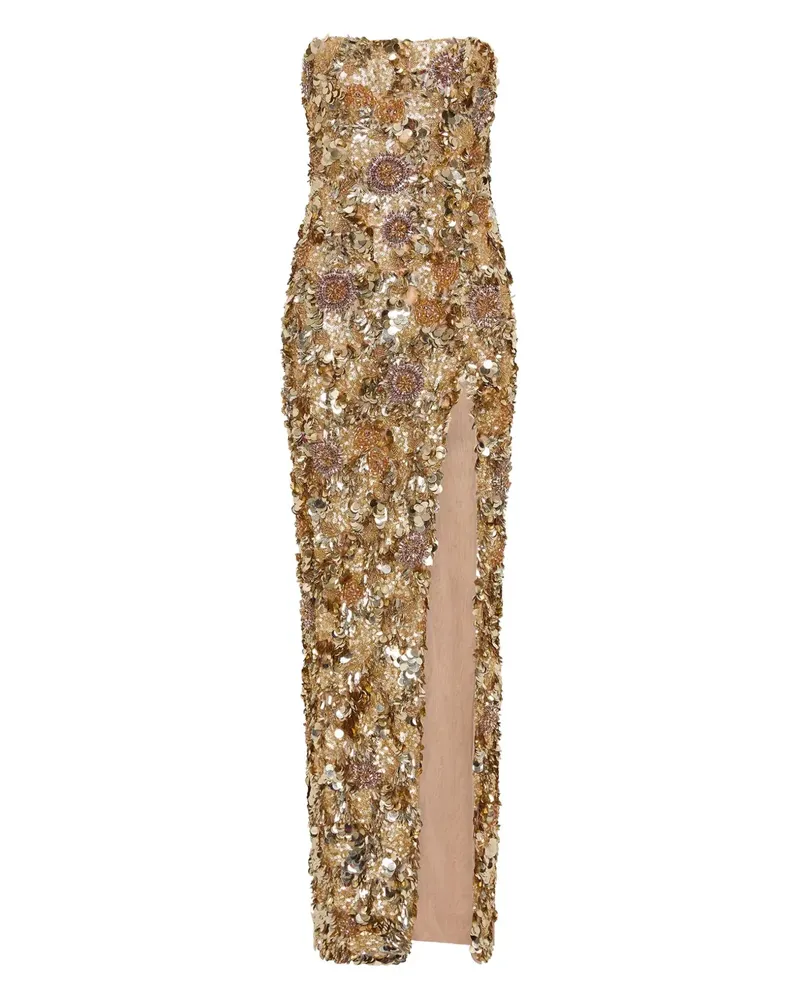 Rachel Gilbert Pepito Abendkleid mit Pailletten - Gold Gold