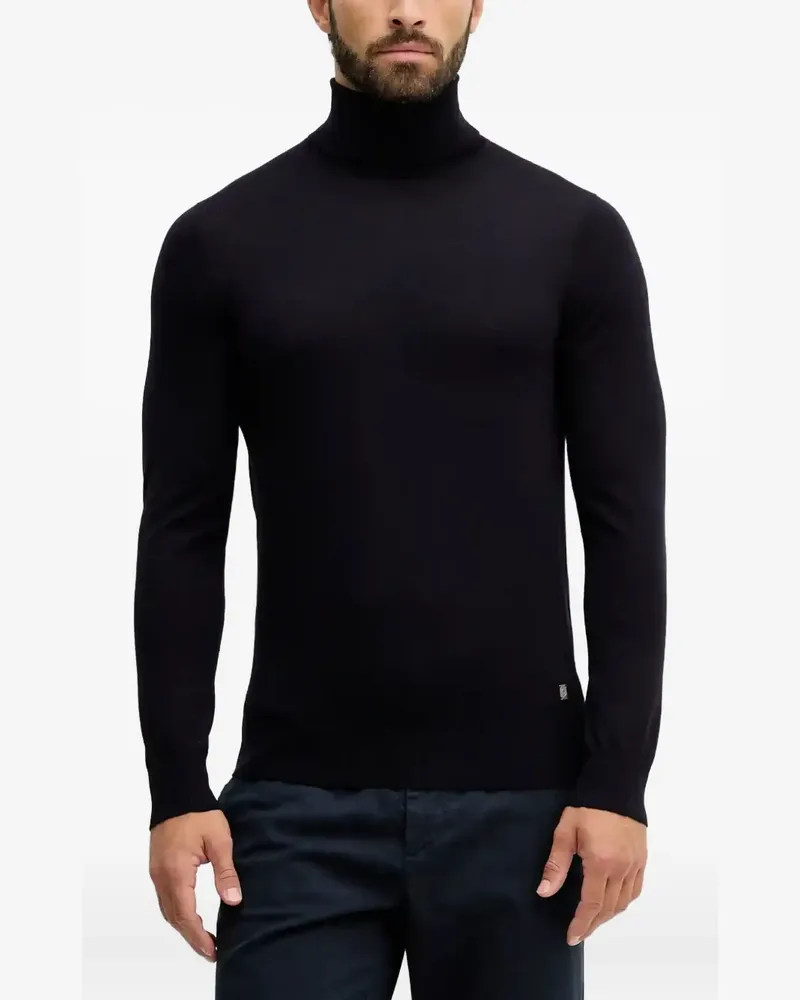 Liu Jo logo-plaque roll-neck sweater - Blau Blau
