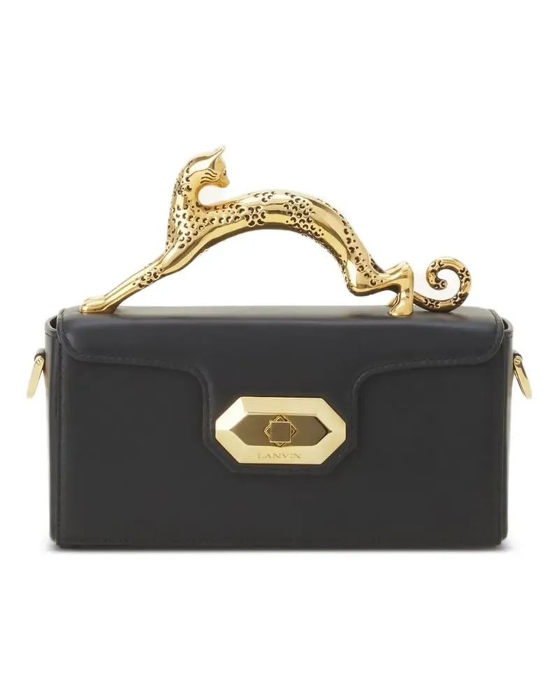 Lanvin Pencil Cat Nano Tasche aus Leder - Schwarz Schwarz