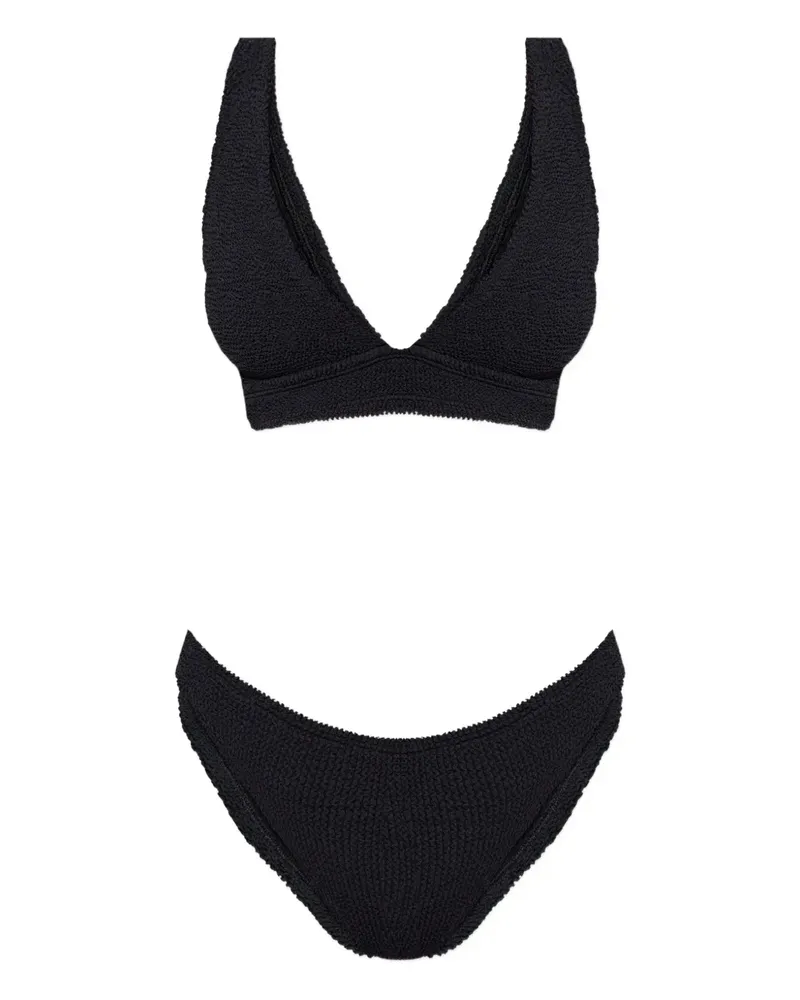 Hunza G Carla Bikini in Knitteroptik - Schwarz Schwarz