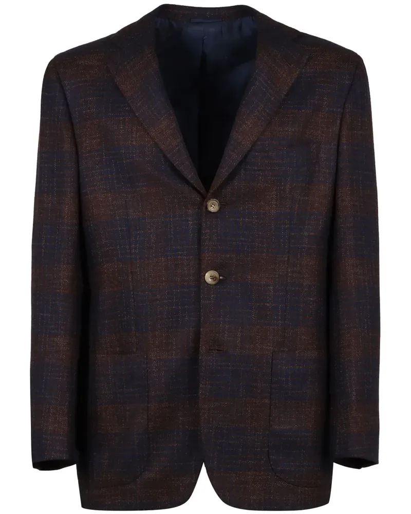 Kiton Sakko mit Karomuster - Blau Blau