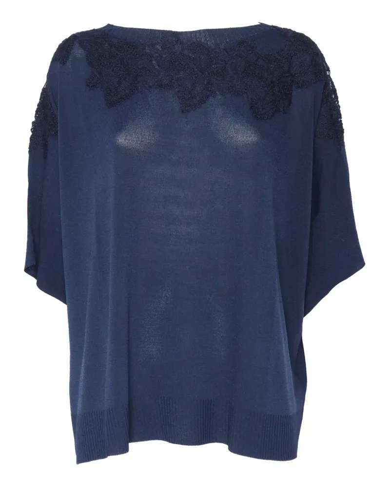 Ermanno Scervino Top mit Spitze - Blau Blau