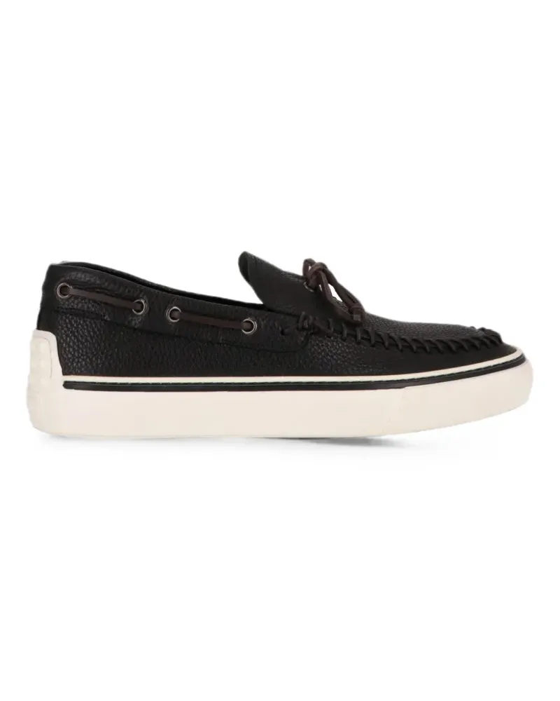 TOD'S whipstitch-detail leather loafers - Schwarz Schwarz