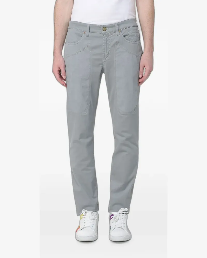 Jeckerson logo-patch slim-fit trousers - Grau Grau