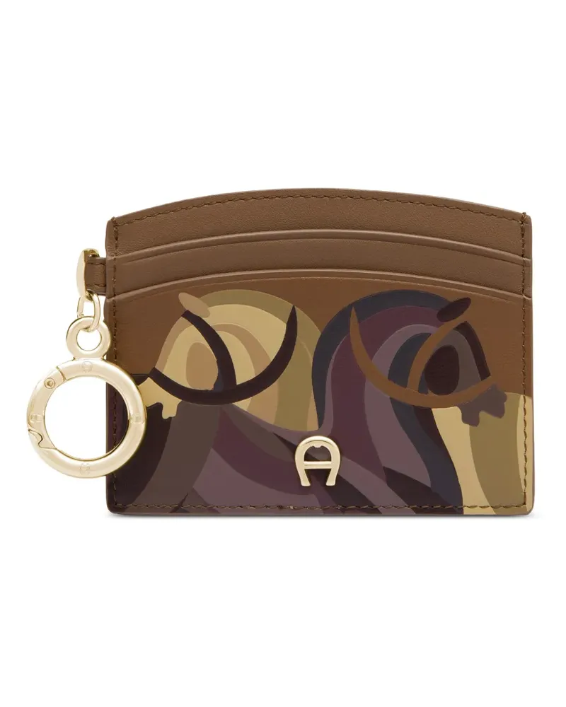 Aigner Funny Kartenetui mit Pferde-Print - Braun Braun