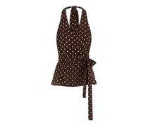 P.A.R.O H. Krawattenoberteil mit Polka Dots - Braun