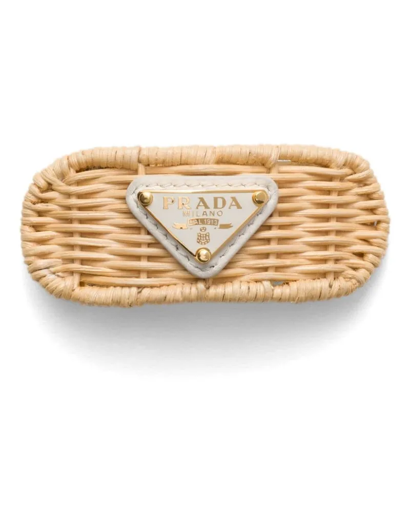 Prada Haarspange mit Logo - Nude Nude