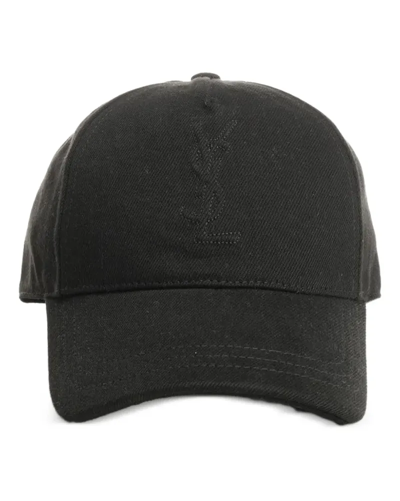 Saint Laurent Cassandre Baseballkappe mit Stickerei - Schwarz Schwarz