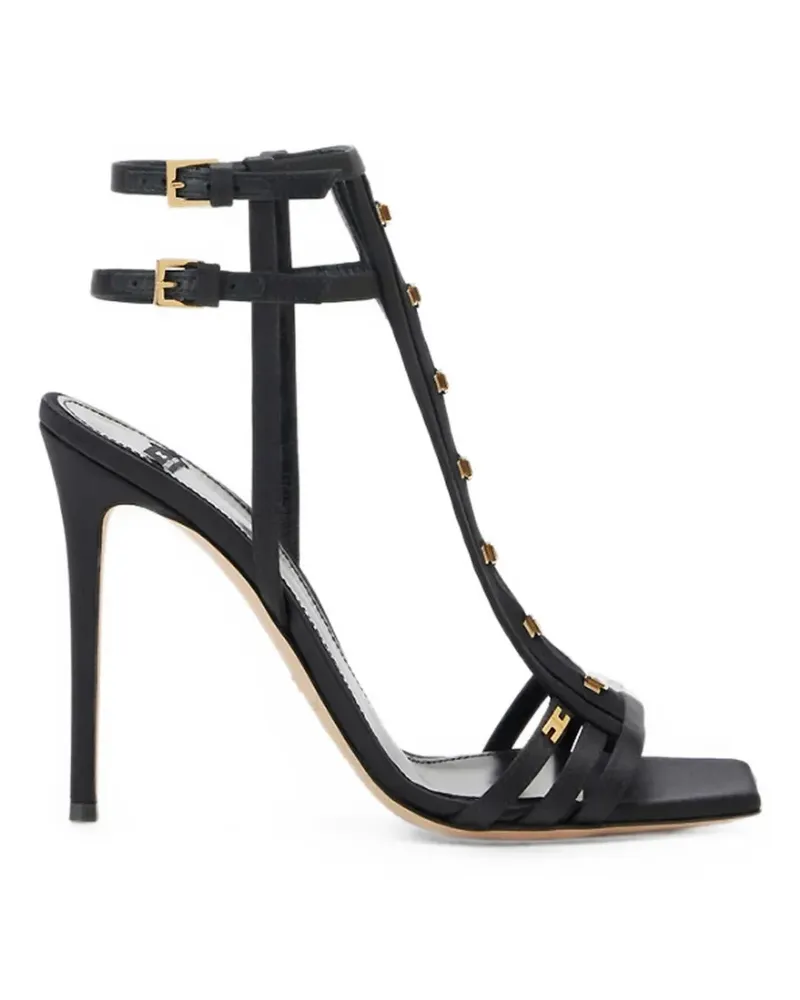 Elisabetta Franchi tulle-insert buckled sandals - Schwarz Schwarz
