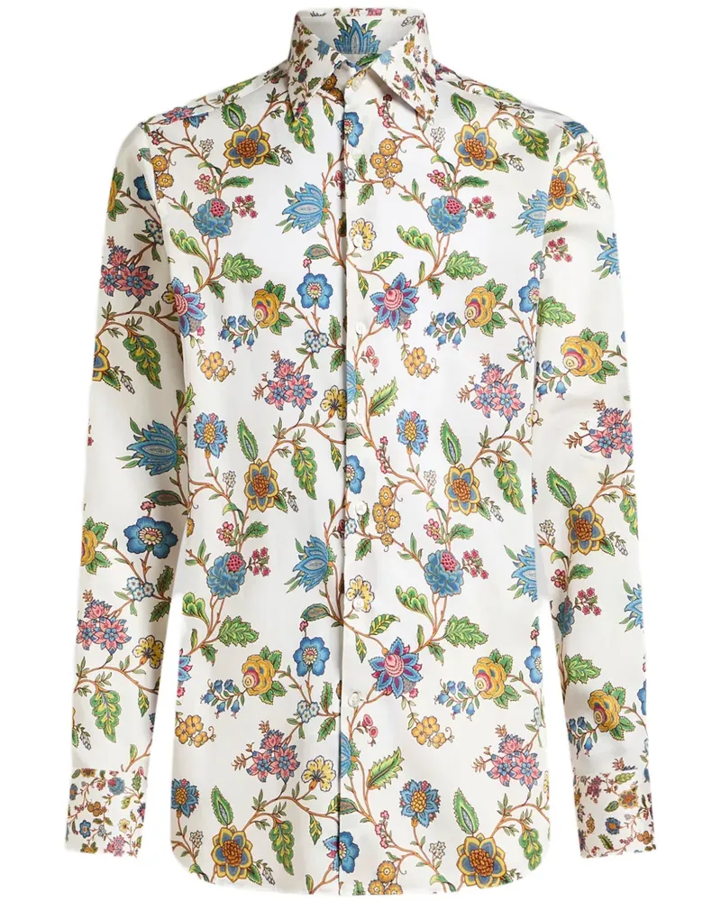 Etro Hemd mit Blumen-Print - Weiß Weiß
